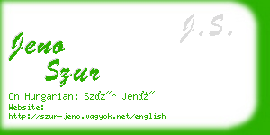 jeno szur business card